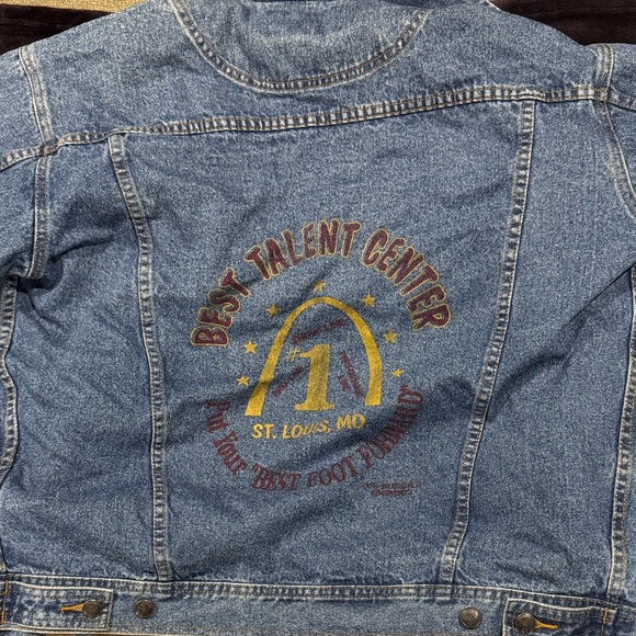 Vintage Denim Bomber Jacket with Embroidered Design - Picture 1 of 2